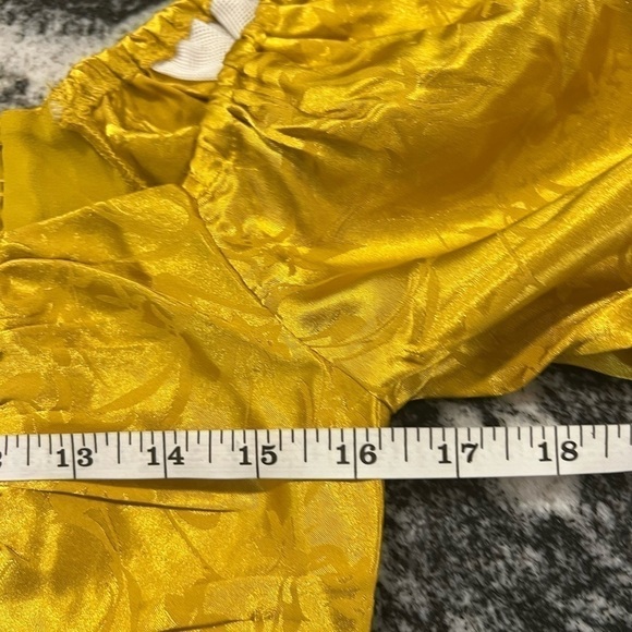 Ina Gold Satin Finish Crop Top and Tiered Skirt Set - Picture 15 of 16